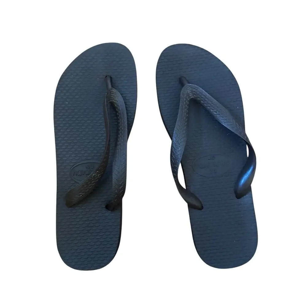 Havaianas Sandals Chocolate Brown Flip Flops Round Toe Beach Summer Size 39-40